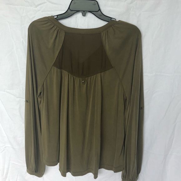 Free people olive green flowy blouse long sleeve - Picture 5 of 5